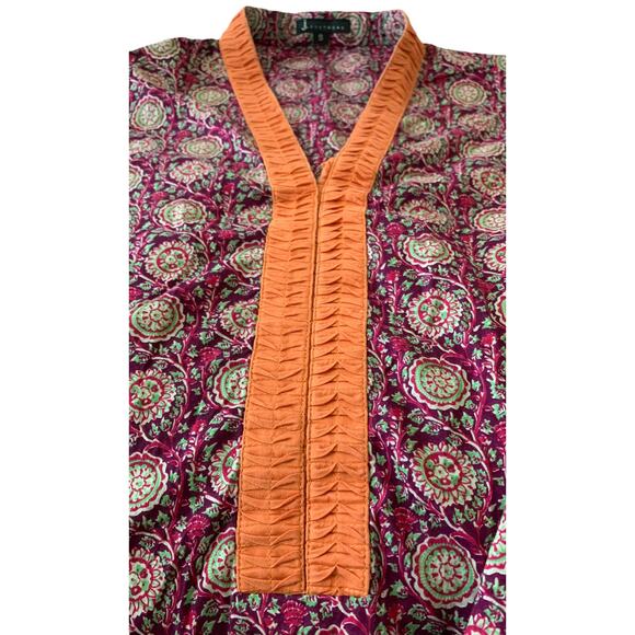 J. PRETWEAR 3- PC. SALWAR KAMEEZ, TROUSER-STOLE, WOMENS, S, PURPLE ORANGE - Picture 2 of 12